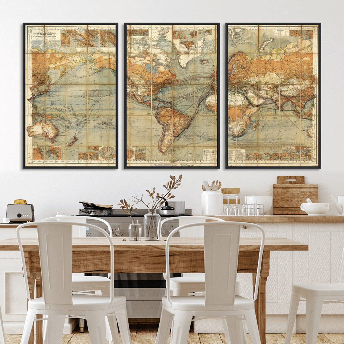 Push Pin World Map Canvas Print – Travel Tracker Wall Art