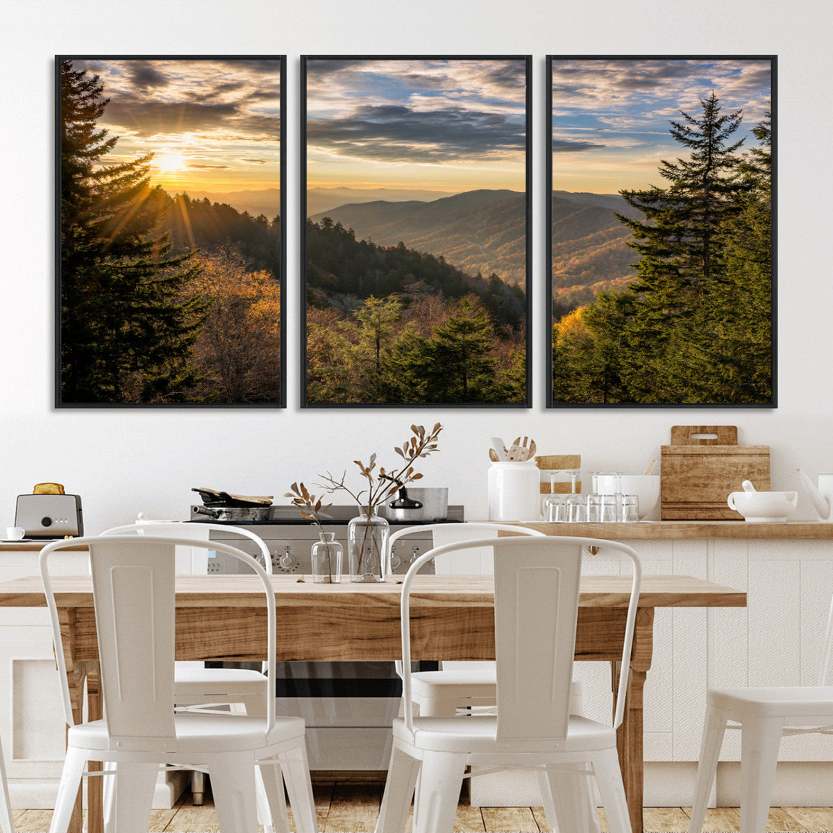 Sunrise Over the Smoky Mountains Canvas Wall Art –