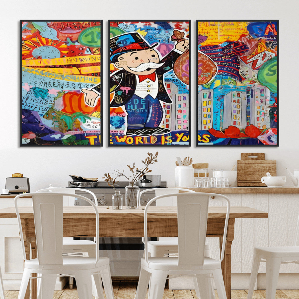 Pop Art Monopoly Man Canvas Wall Art Print - Bold and