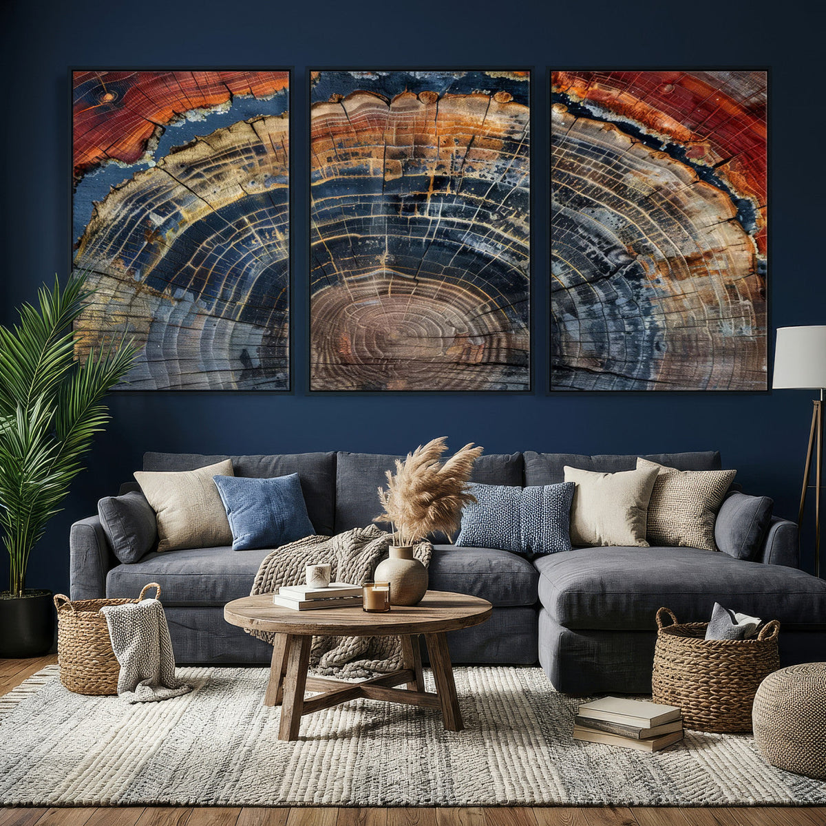 Abstract Tree Ring Wall Art Canvas Print