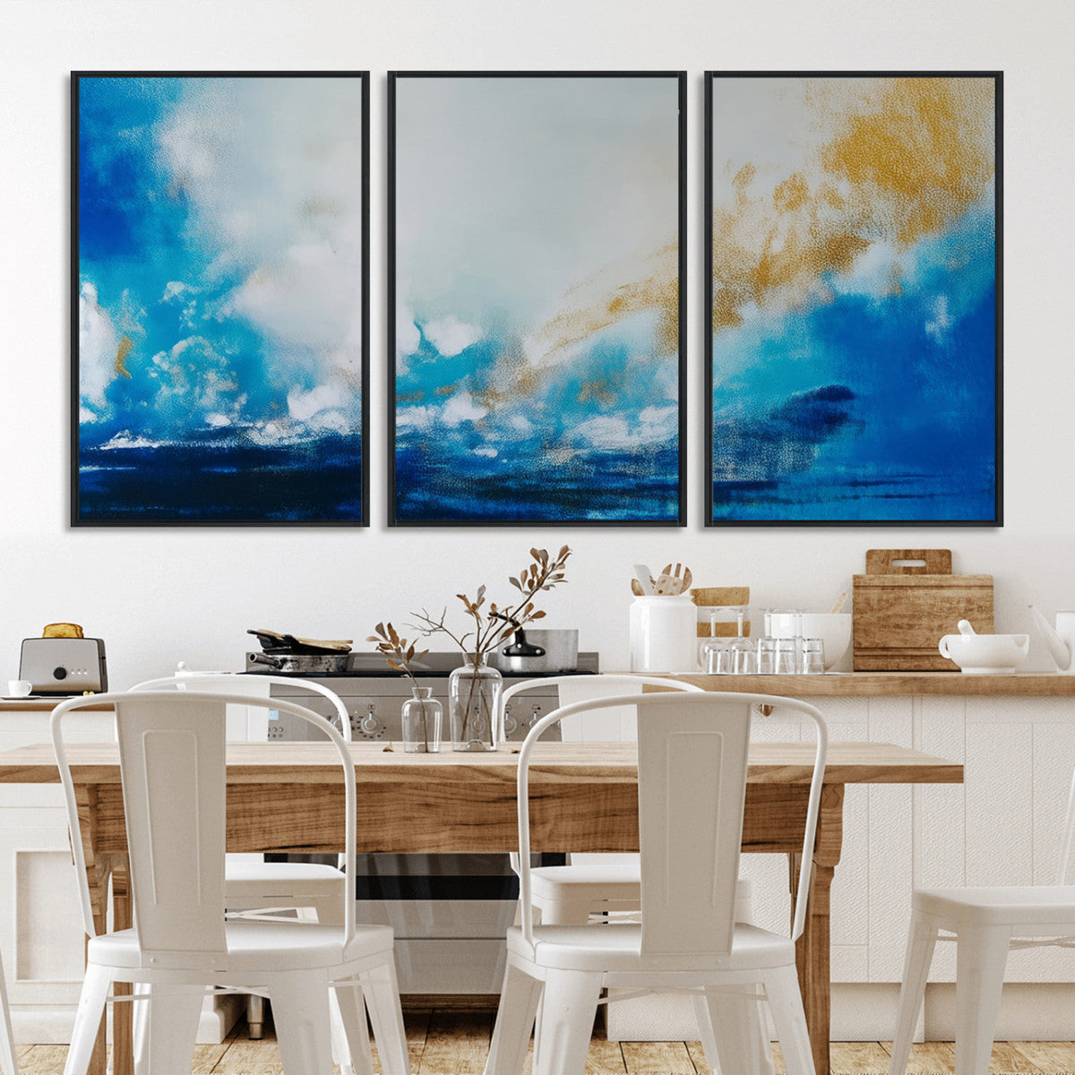 Blue Abstract Print - Dynamic Ocean-Inspired Canvas Wall Art