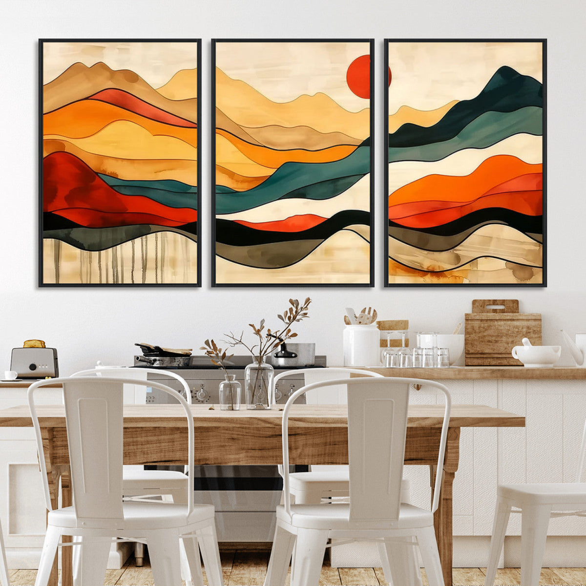 Mid Century Wall Art Print - Abstract Woodland Print -