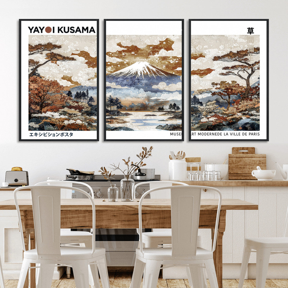 Modern Japanese Wall Art Canvas Print – Framed Abstract