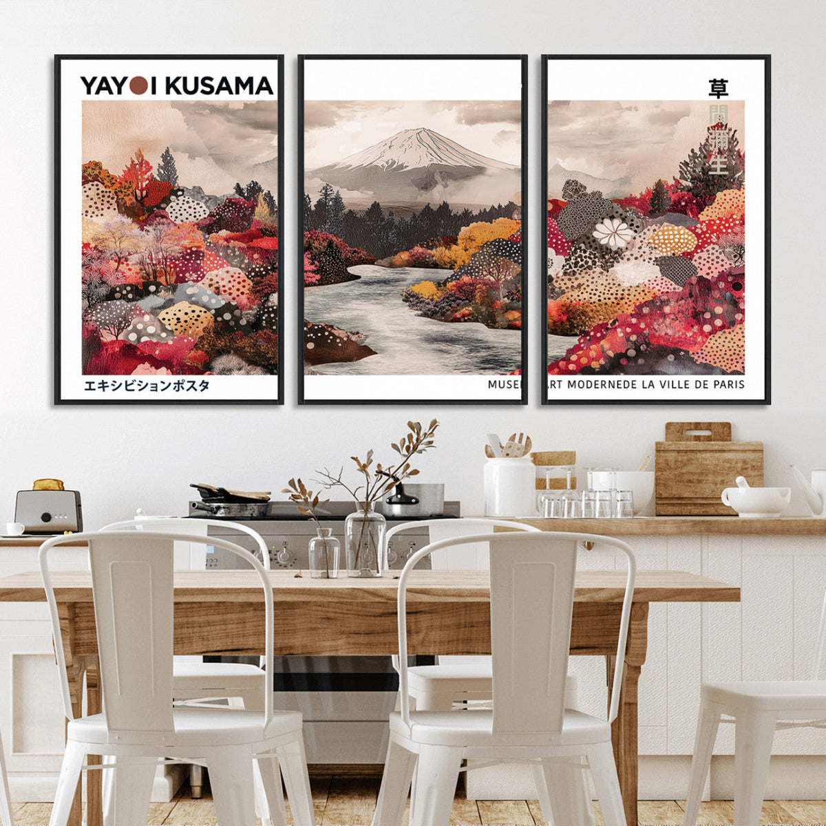 Modern Japanese Wall Art Canvas Print – Framed Abstract