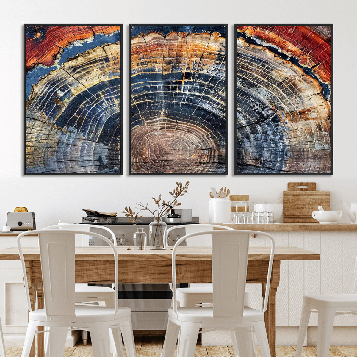 Tree Rings Wall Art Canvas Print – Framed Wood Art Picture