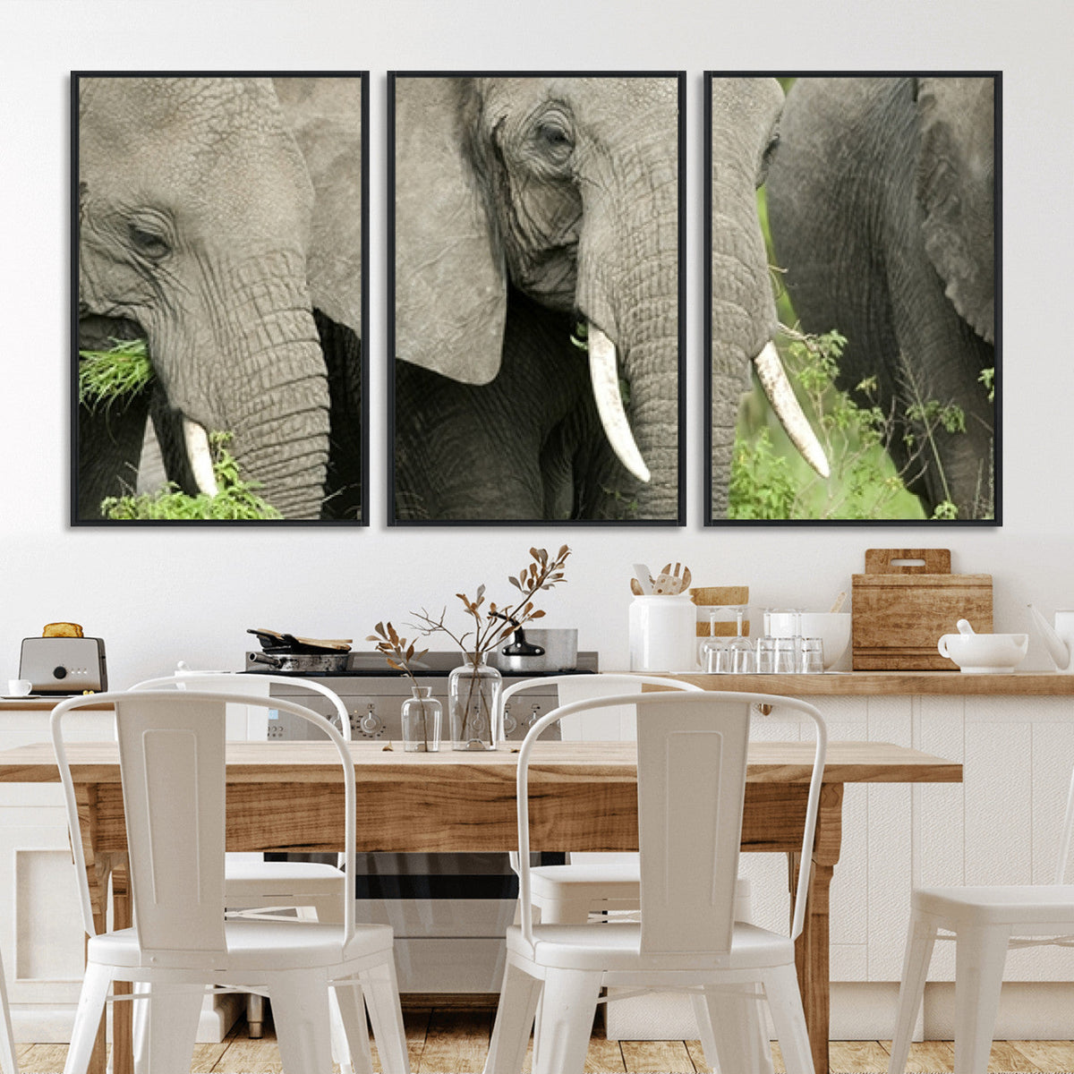 Wild Elephant Wall Art Canvas Print