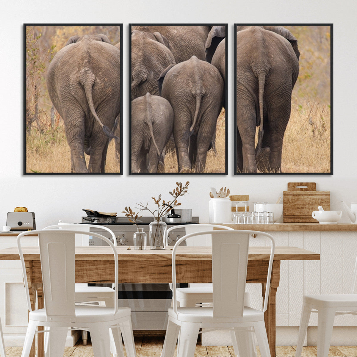 Wild Elephant Wall Art Canvas Print