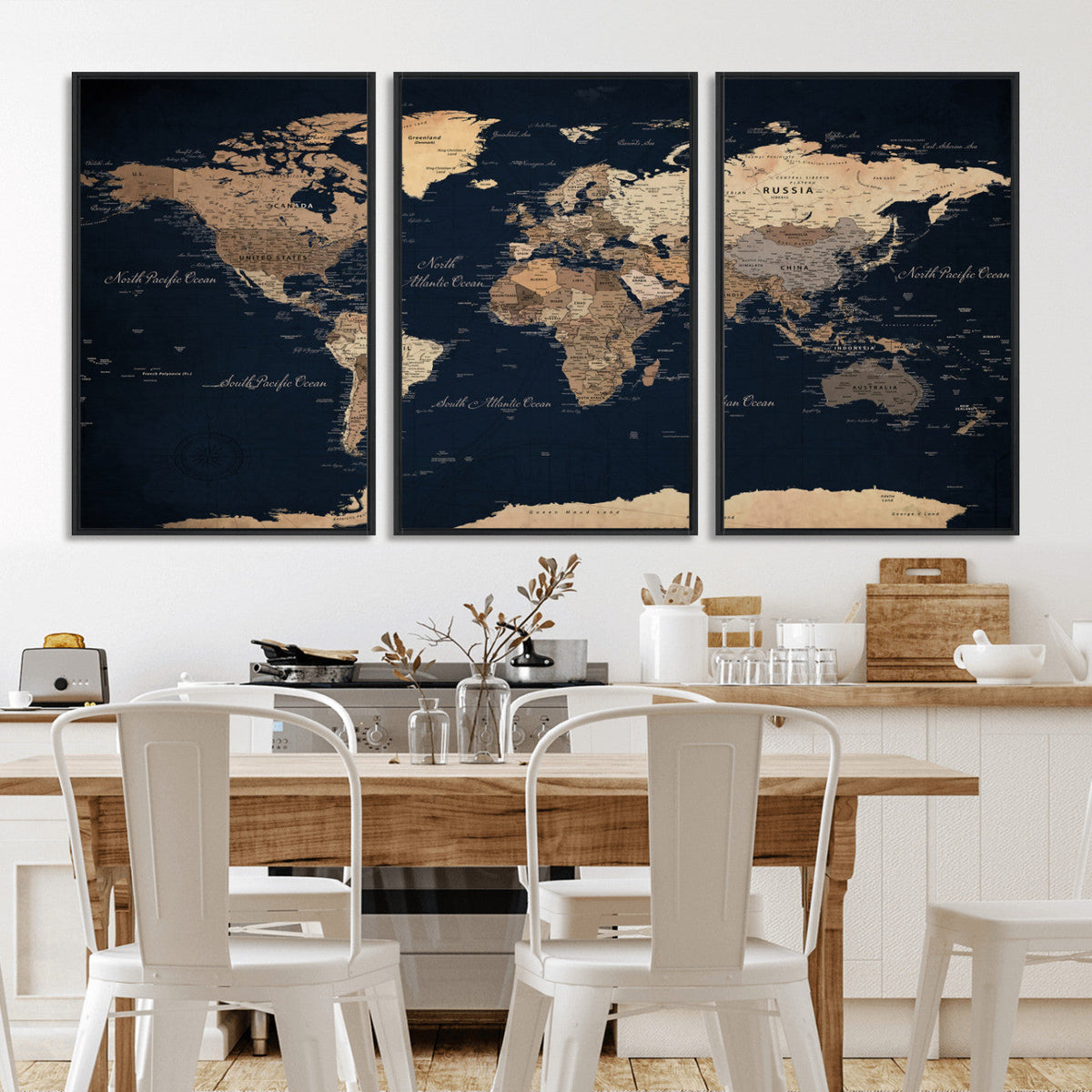 World Map Canvas Print – Detailed Map of the World Wall Art