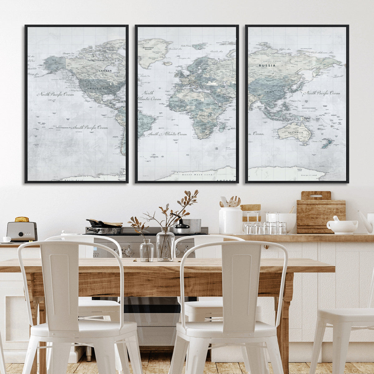 World Map Canvas Print – Detailed Map of the World Wall Art