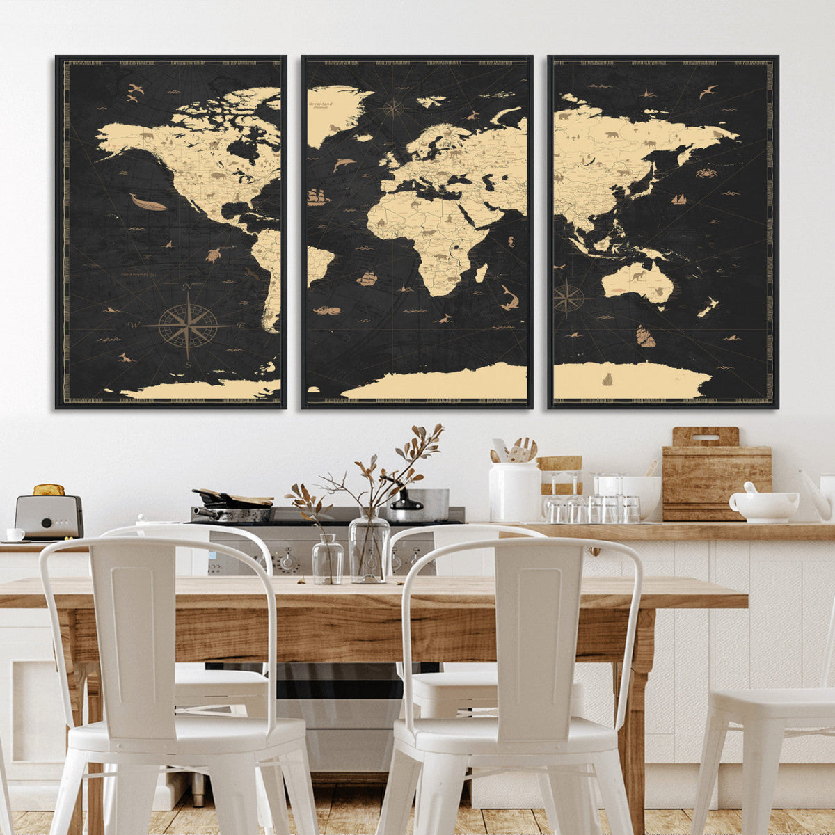 World Map Canvas Print – Detailed Map of the World Wall Art