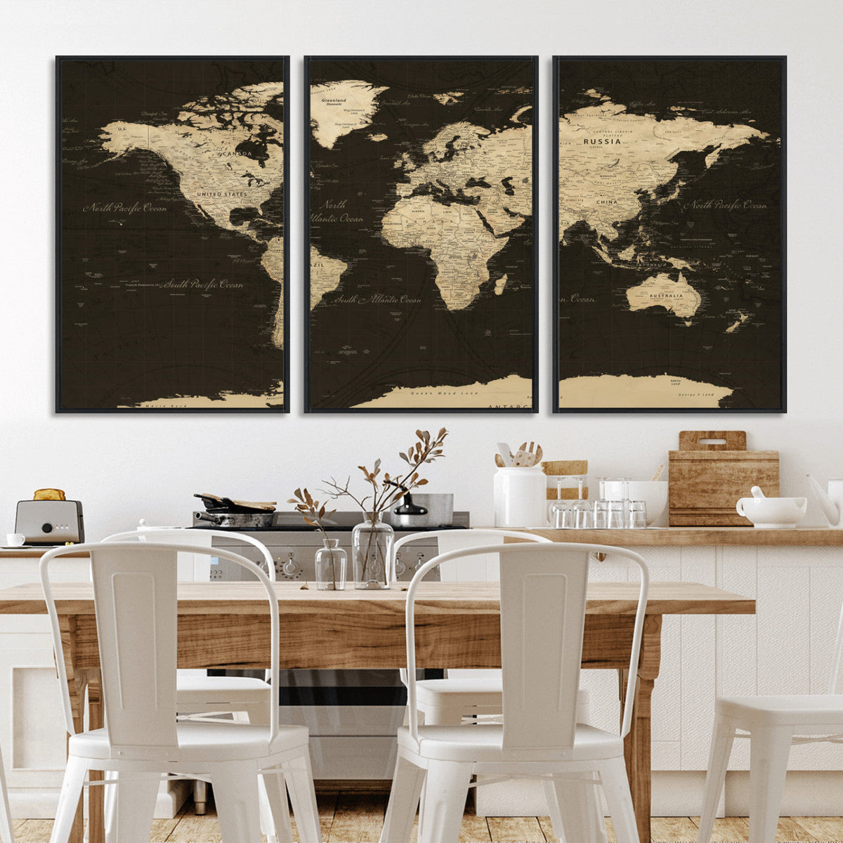 World Map Canvas Print – Framed World Map Wall Art for