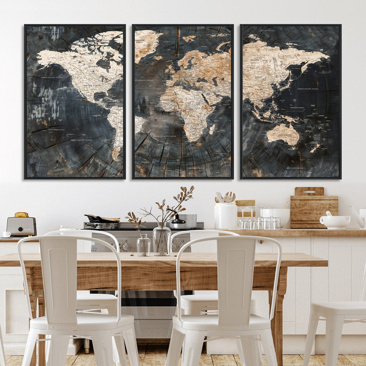 World Map Canvas Print – Detailed Map of the World Wall Art