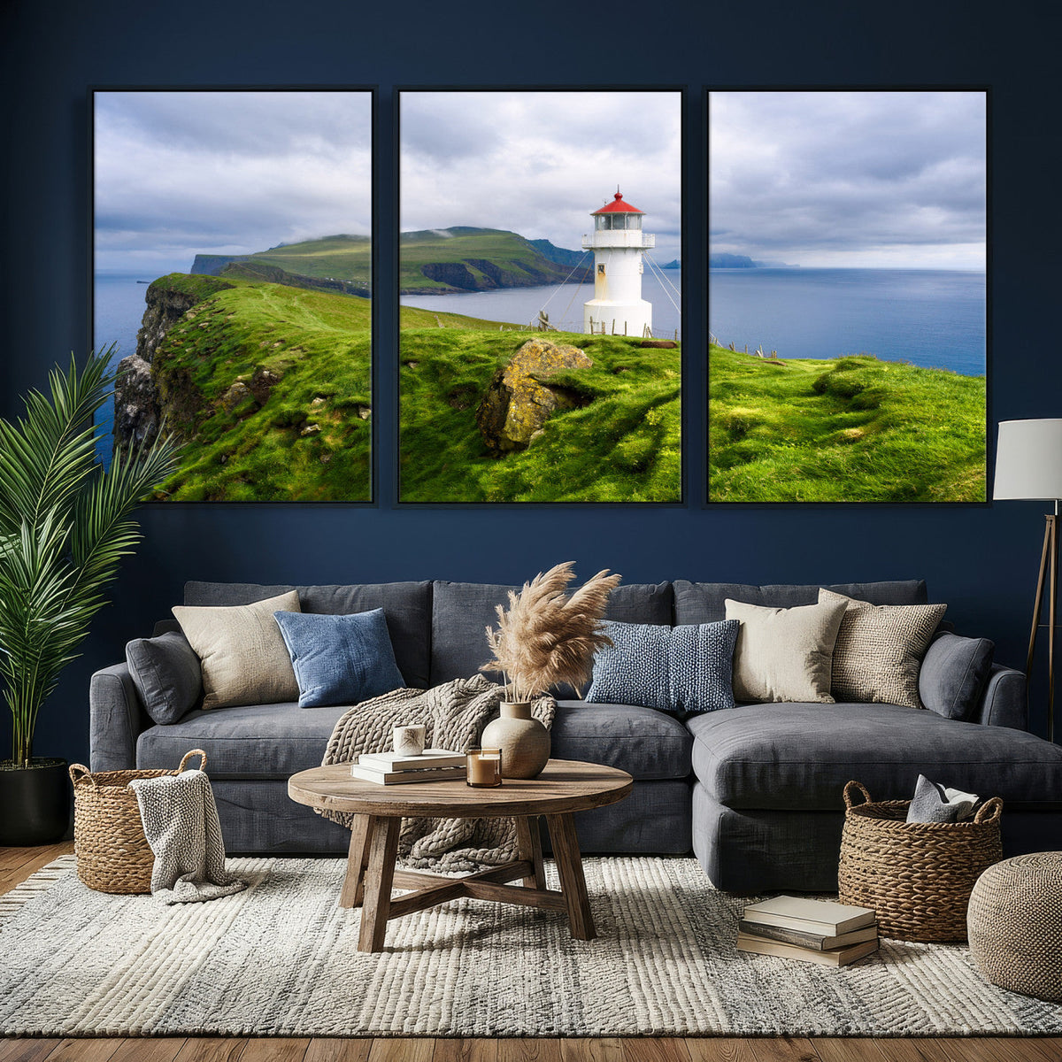 Cliffside Lighthouse Wall Art Canvas Print – Coastal