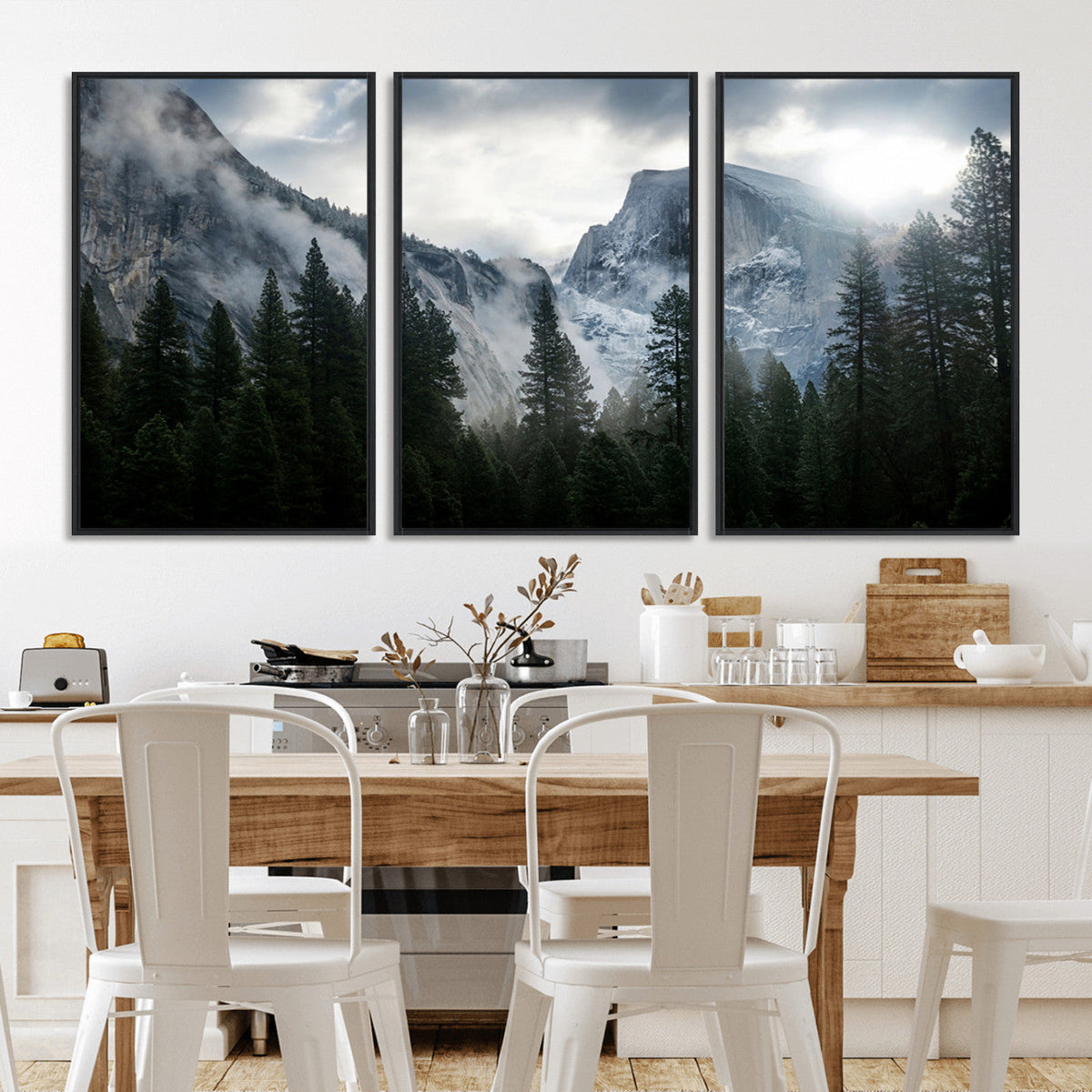 Yosemite National Park El Capitan Foggy Mountain Wall Art |