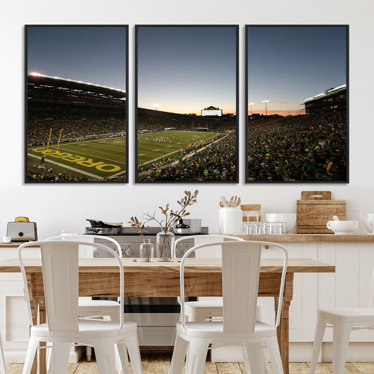 Oregon Ducks Football Team Print - Eugene Autzen Stadium