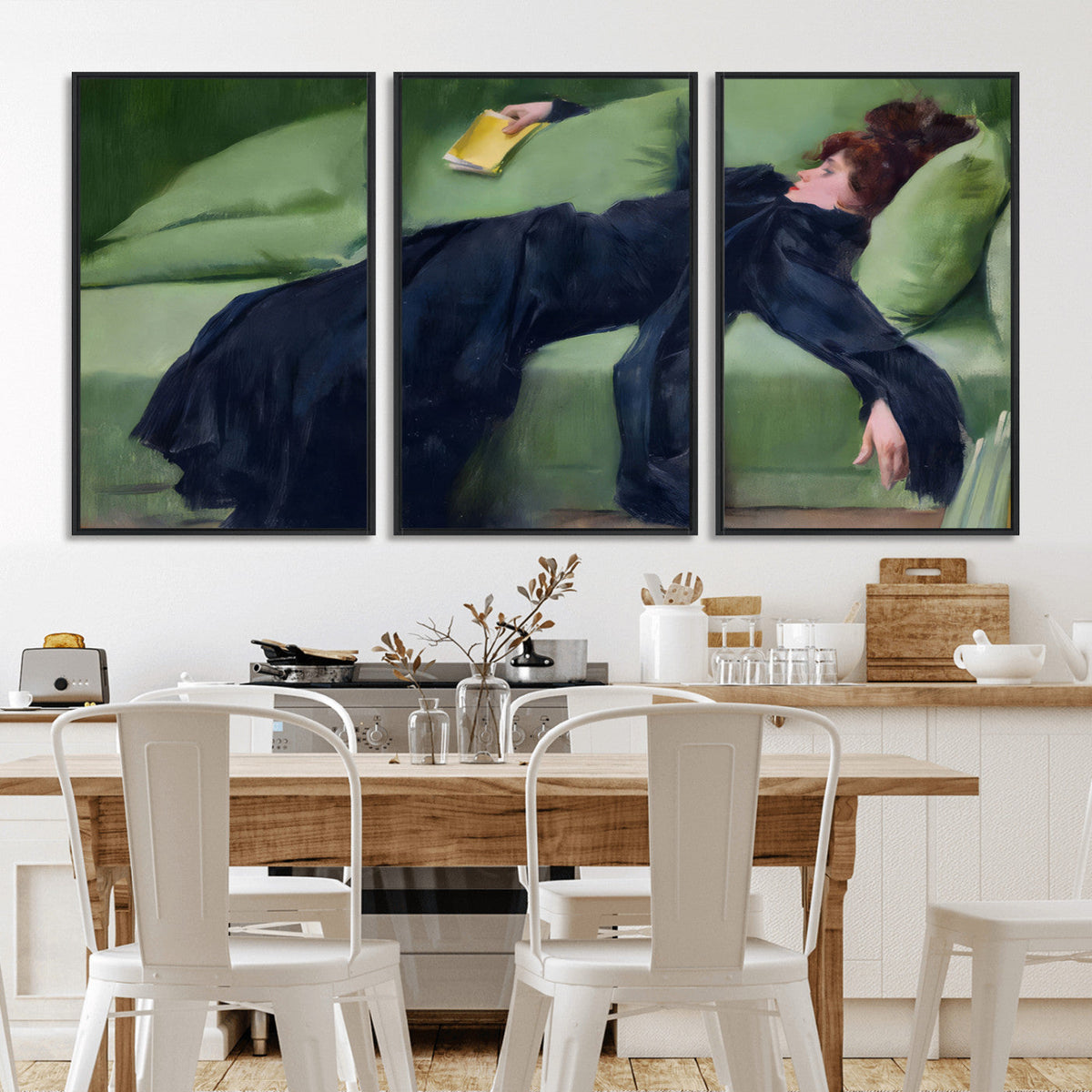 Decadent Girl by Ramon Casas Wall Art Canvas Print, Framed