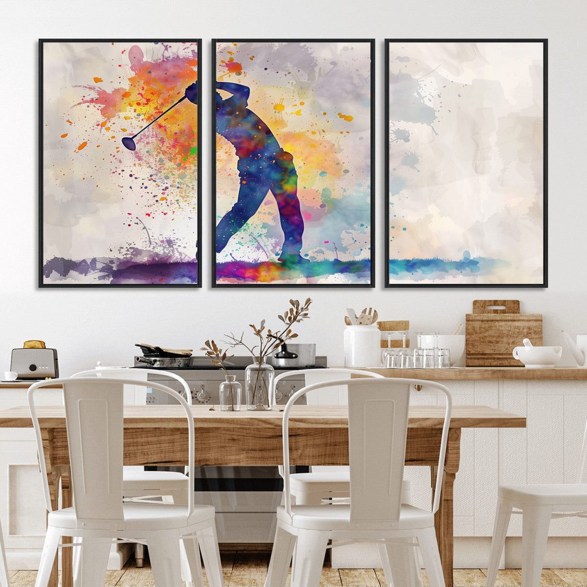 Watercolor Golf Swing Wall Art Canvas Print | Vibrant