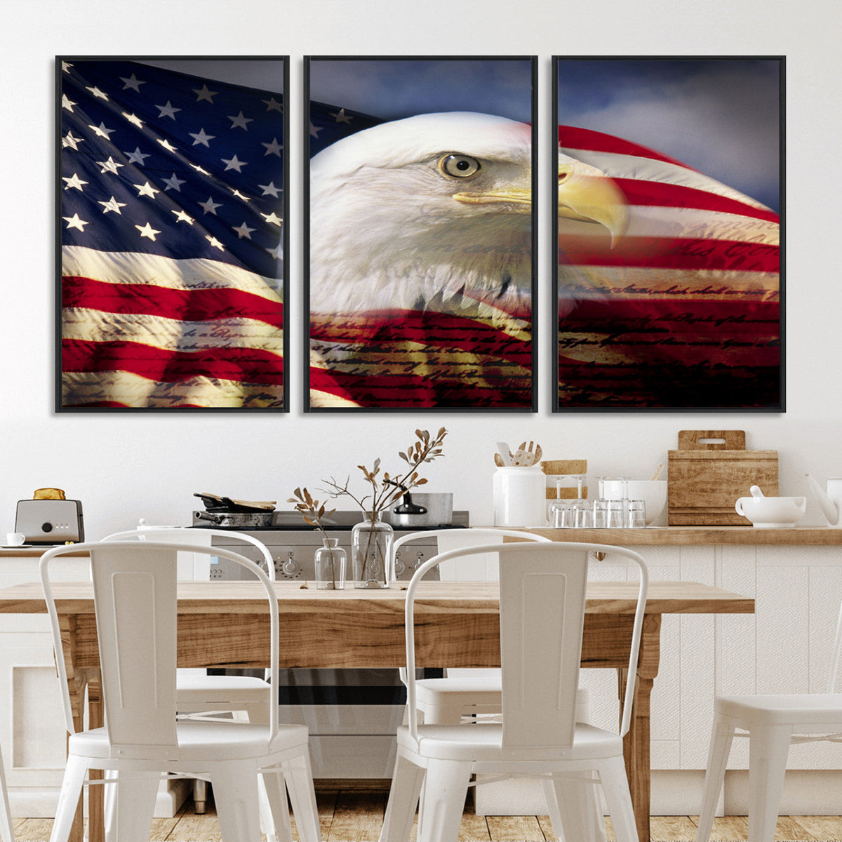American Flag Eagle Symbol Wall Art, American Flag Eagle