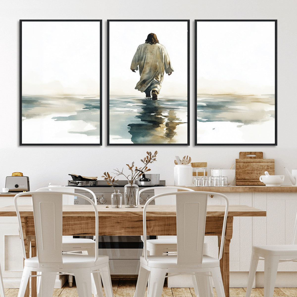 Abstract Jesus Wall Art Canvas Print, Christian Wall Art,