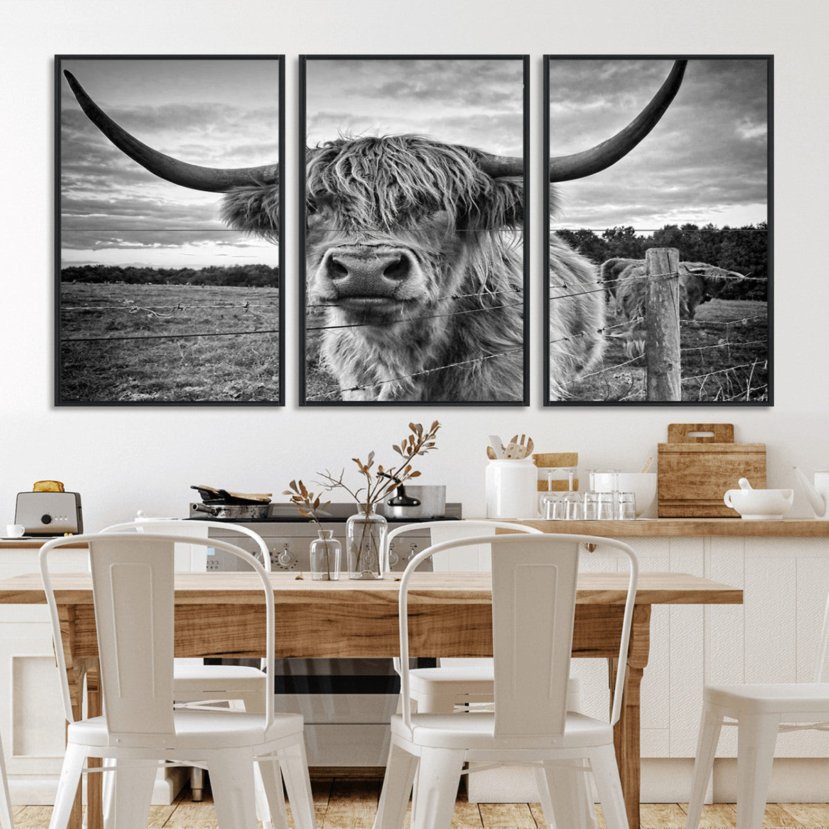 Scottish Highland Cow Wall Art Canvas Print | Ready to Hang