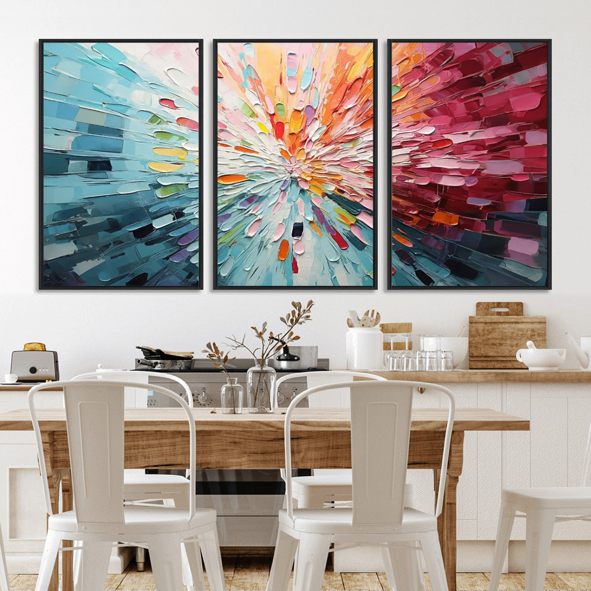 Radiant Bloom Abstract Floral Wall Art Canvas Print -