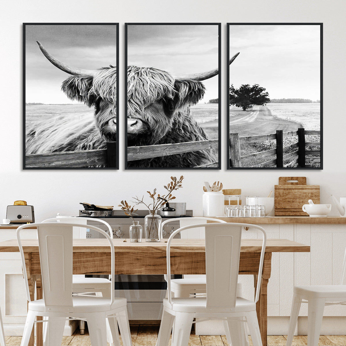 Scottish Highland Cow Wall Art | Rustic Farmhouse Décor |