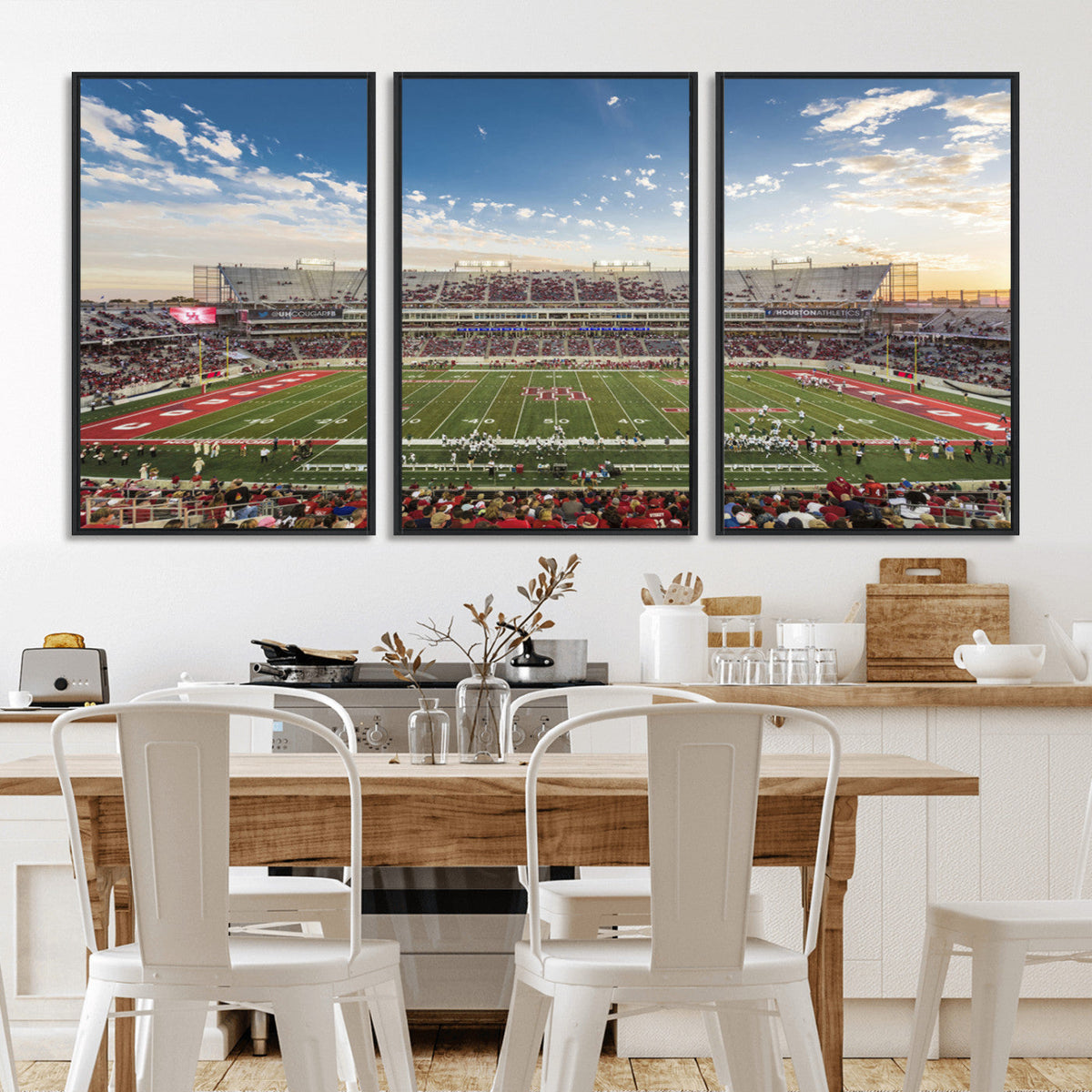 Framed Houston Cougars Football Team Print - Houston TDECU