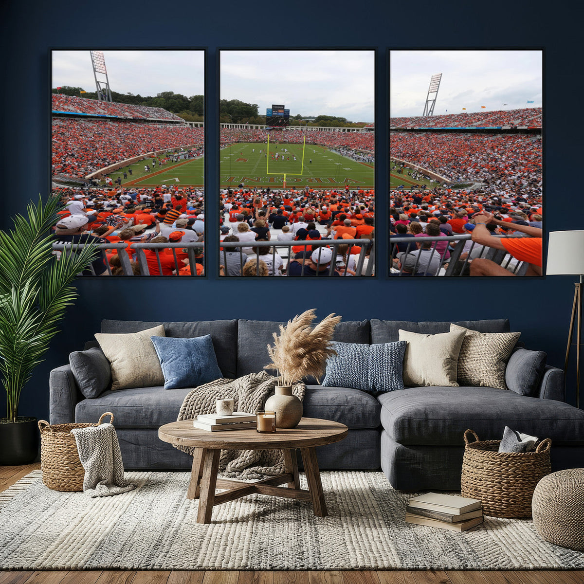 Virginia Cavaliers Football Team Print - Charlottesville Scott Stadium Print Wall Art Canvas