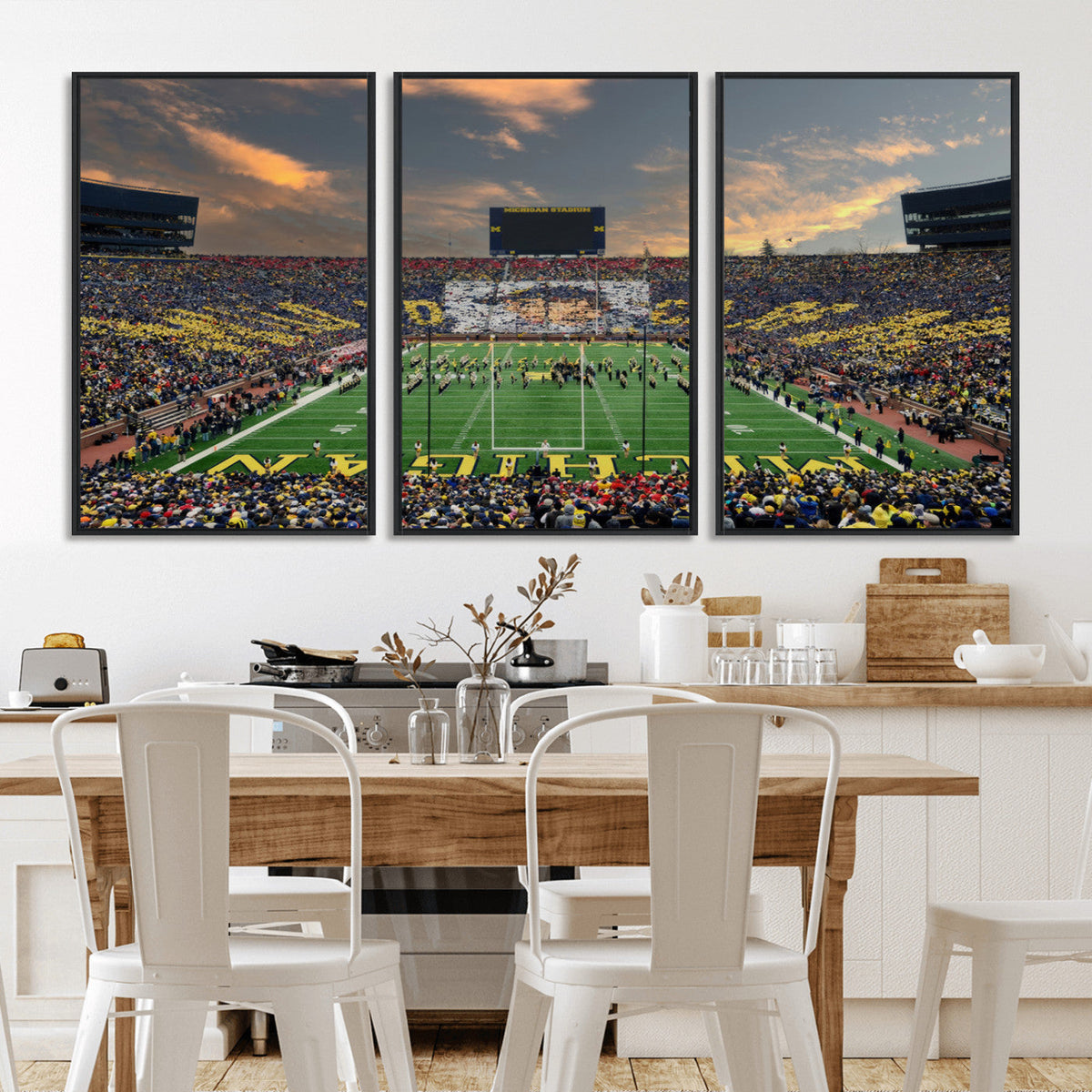 University of Michigan Wolverines Print Canvas, Football