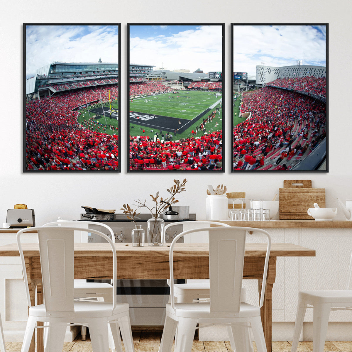 Cincinnati Bearcats Football Team Print - Nippert Stadium Wall Art Canvas Print