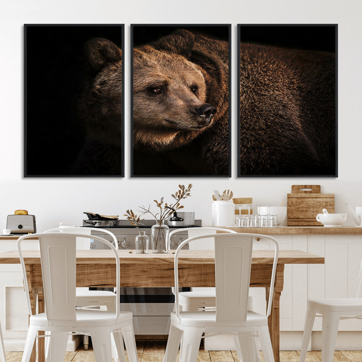 Wild Grizzly 399 Bear Canvas Wall Art Print, Bear Animal