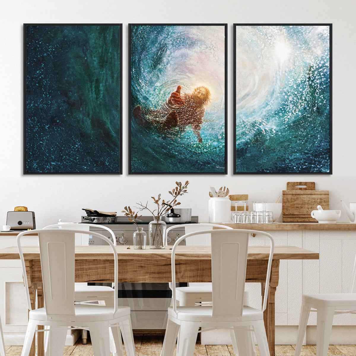 Powerful Jesus Canvas Print - Hand of Salvation,