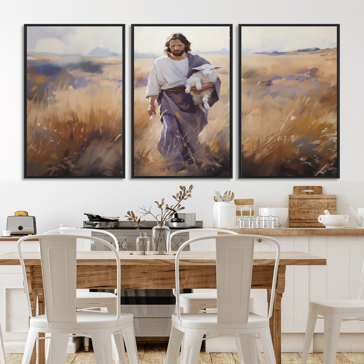 Jesus the Good Shepherd Wall Art Canvas Print - Lost Lamb