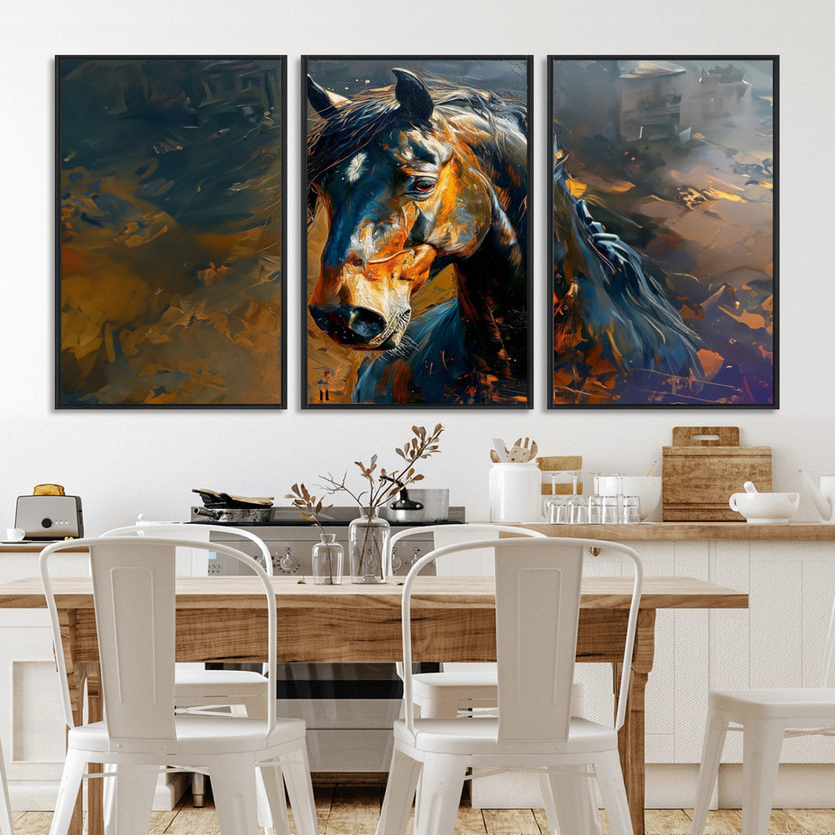 Abstract Horse Wall Art Canvas Print | Farmhouse Wall Decor