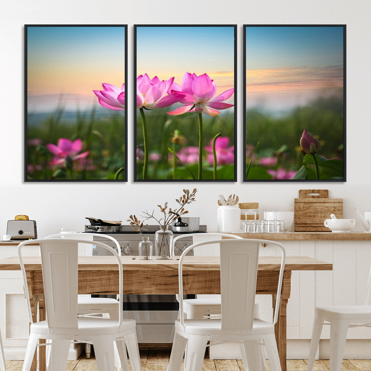 Pink Flower on the Mountain Canvas Print, Framed Pink Flower