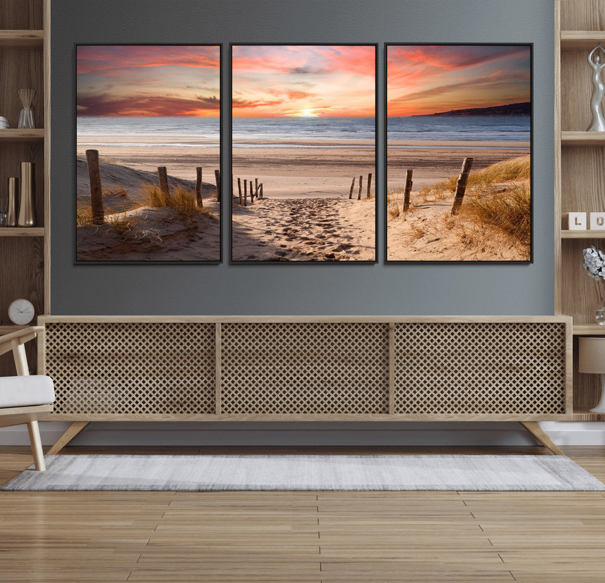 Sunset on the Sea Wall Art Canvas Print