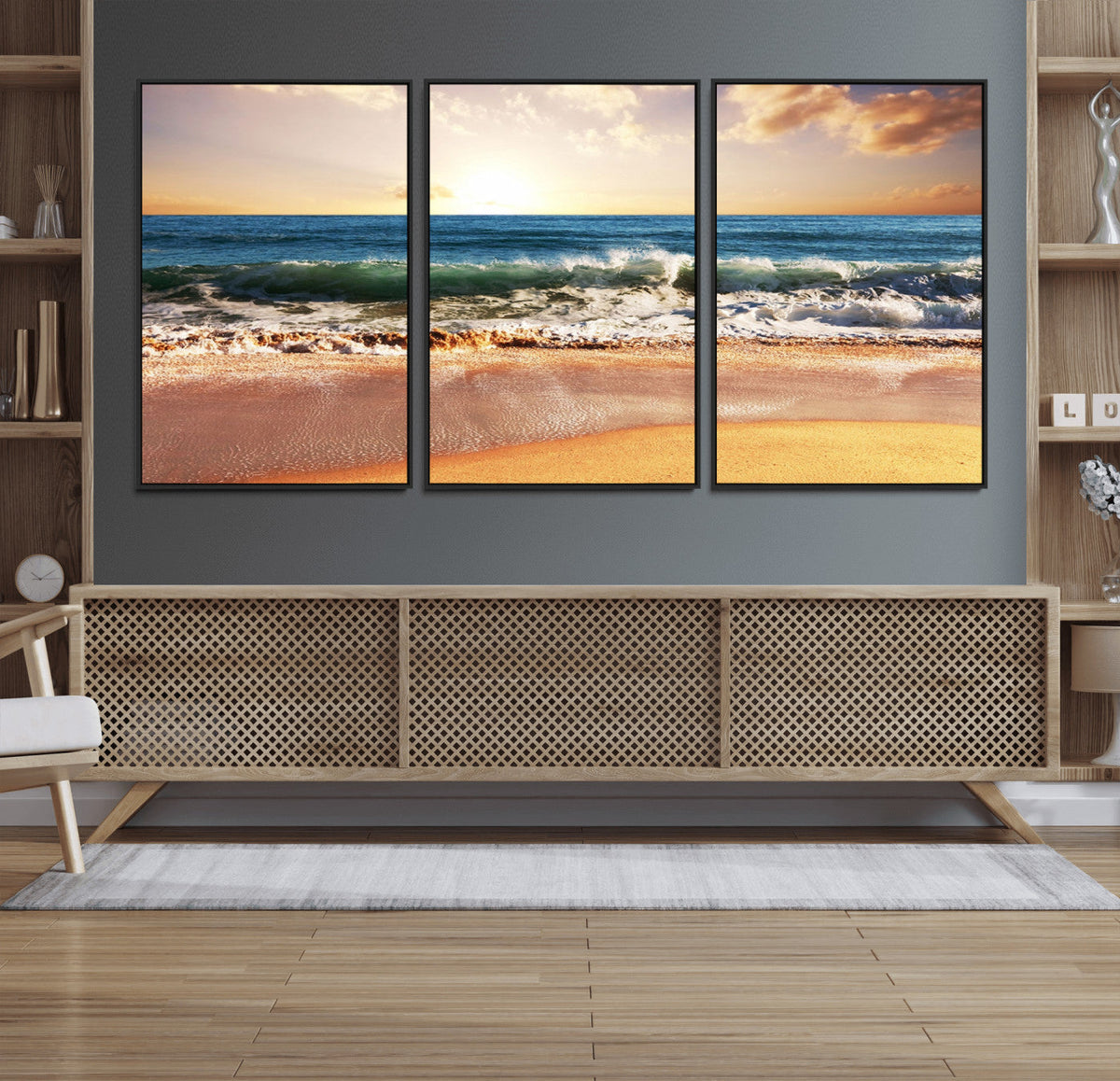 Serene Beach Path Canvas Art, Giclee Canvas Print with