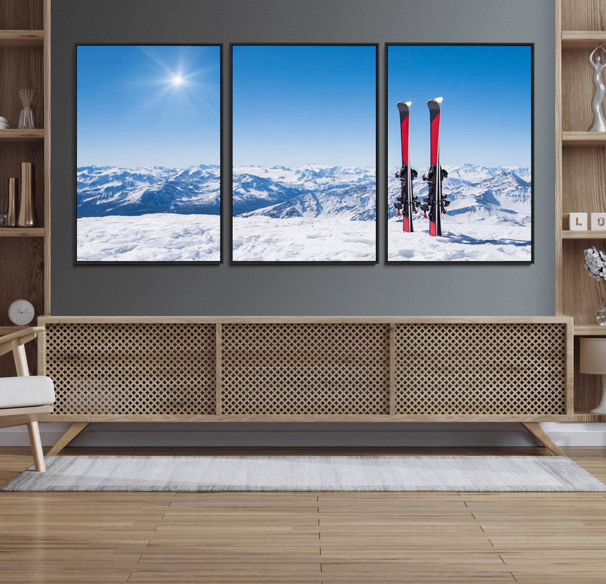 Ski Season Snow Wall Art Canvas Print