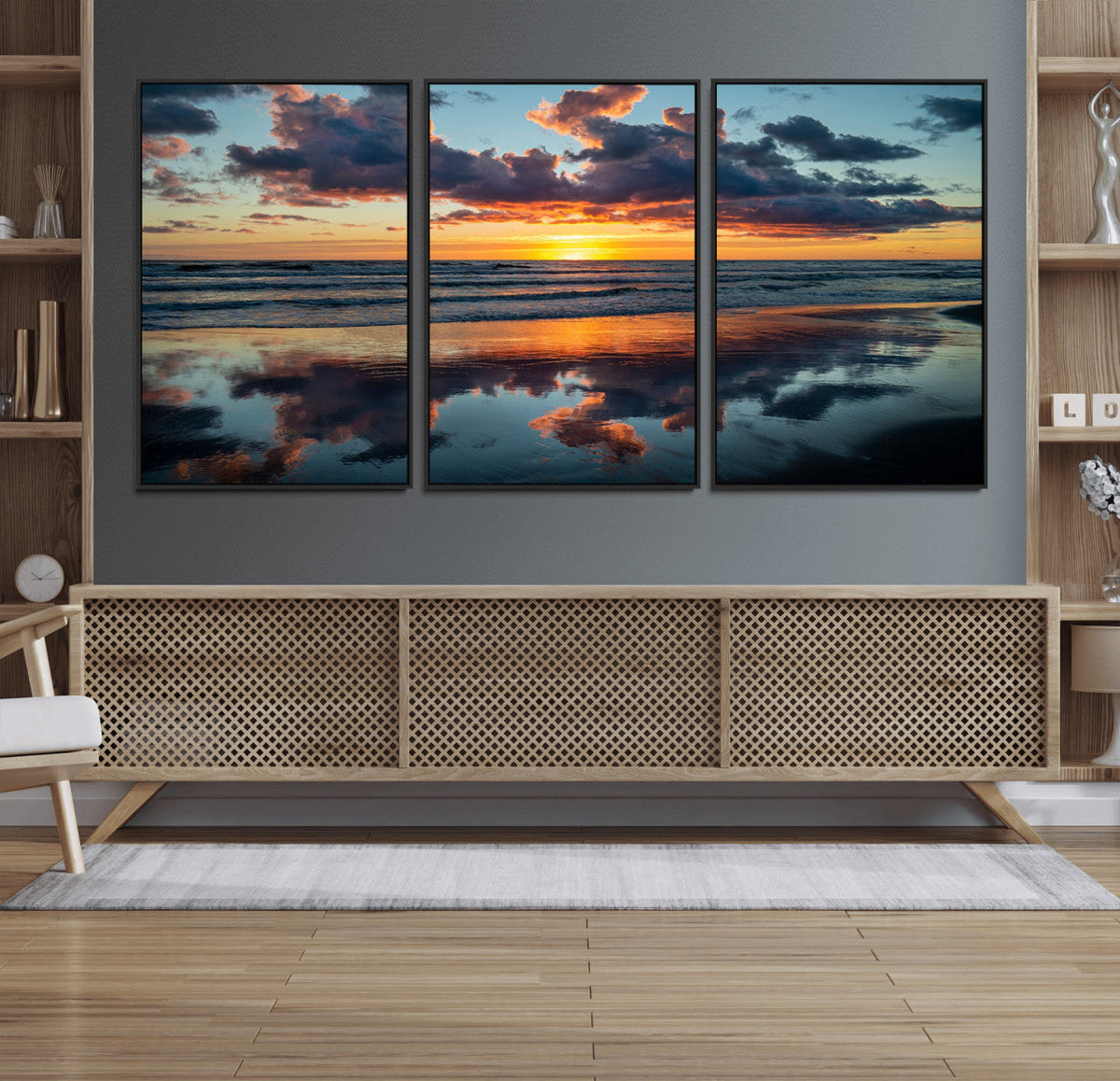 Beach Sunset Print - Stunning Ocean Canvas Artwork with