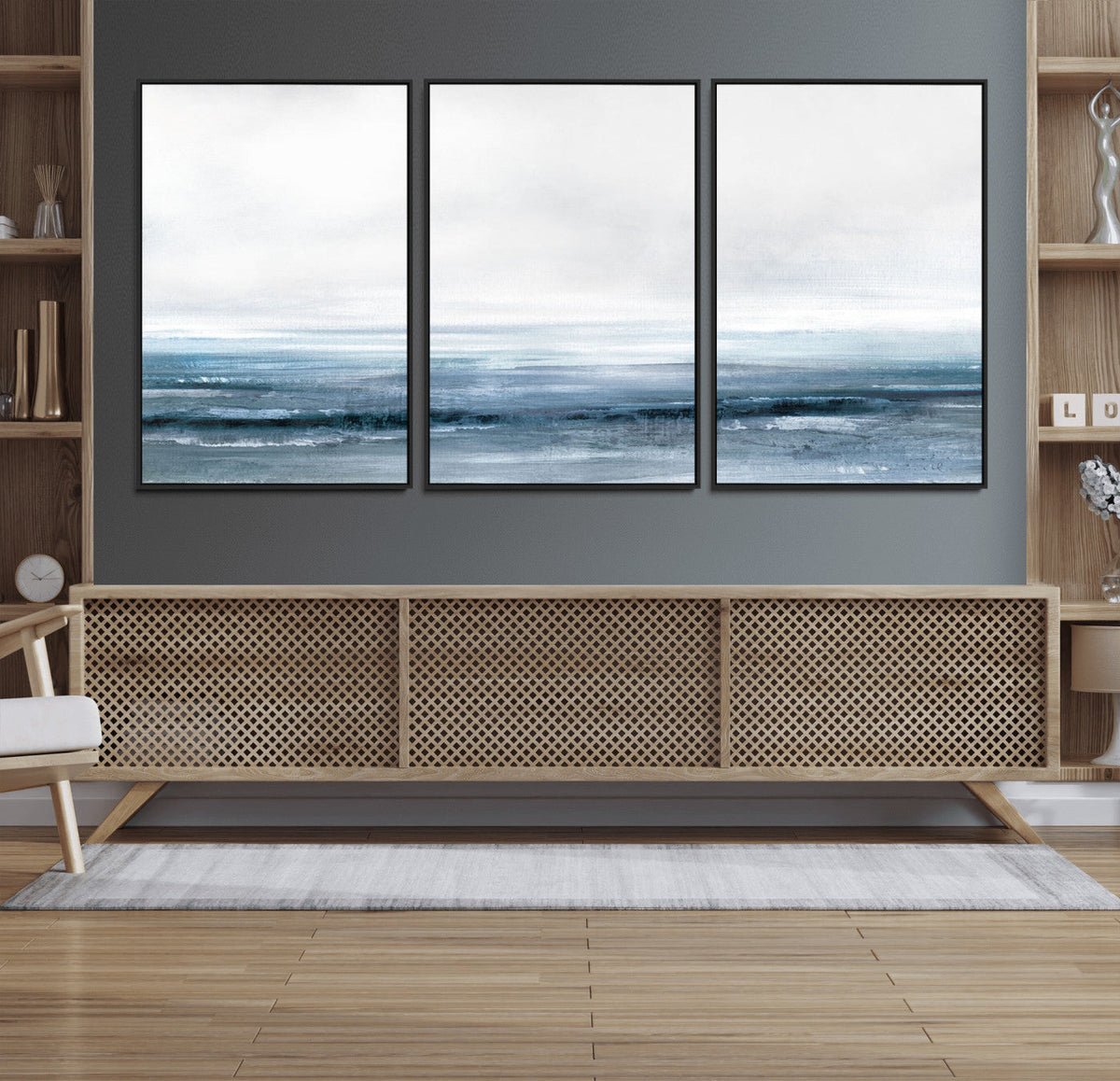Blue Ocean Abstract Artwork Wall Art Canvas Print