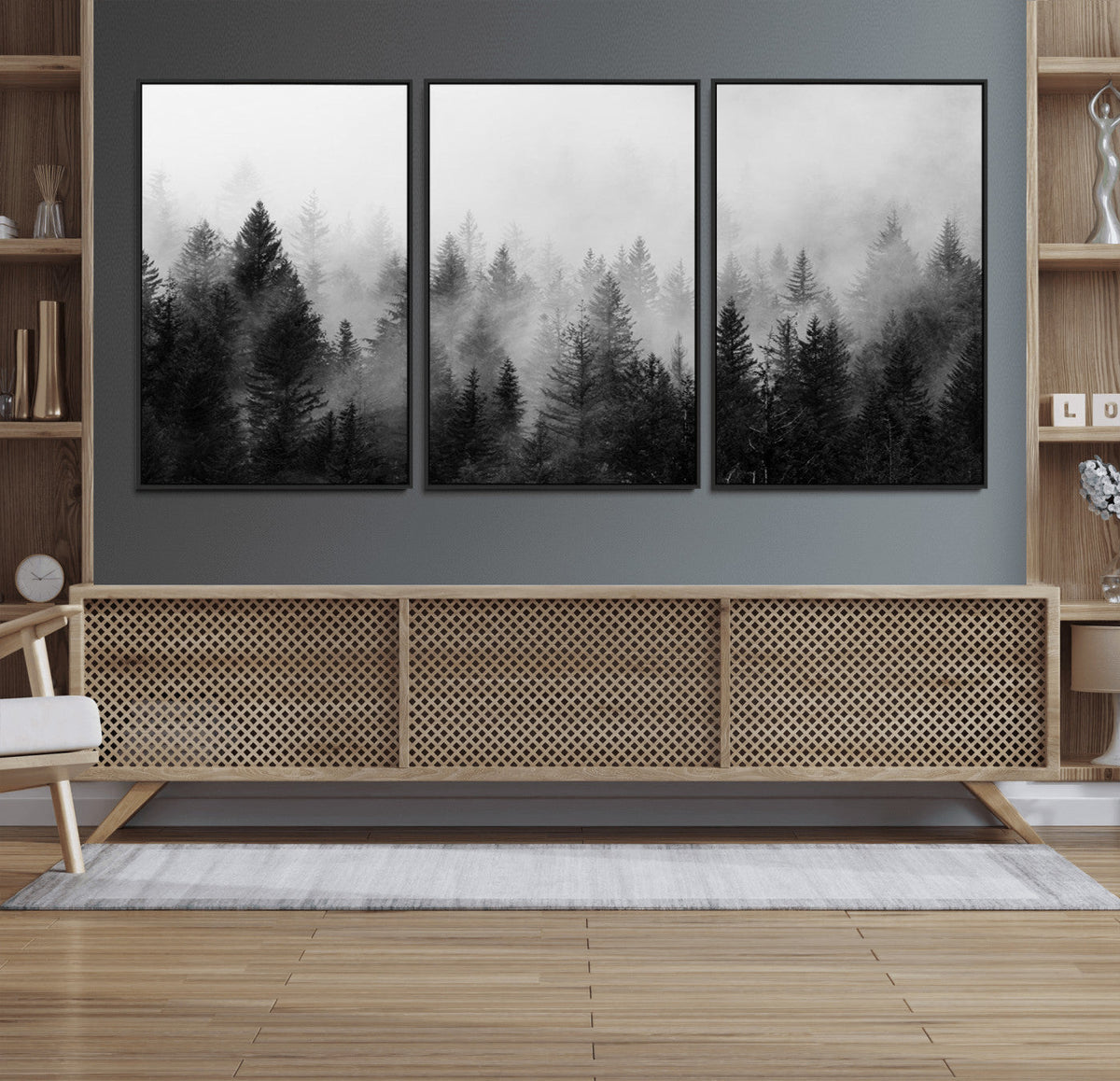 Fogy Forest Canvas Wall Art Print - Mountain Wall Art with