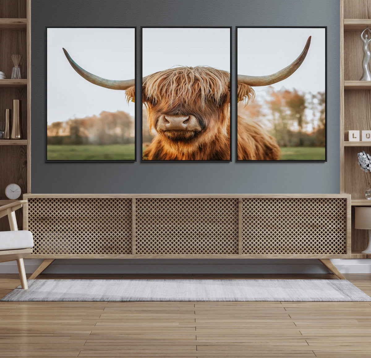 Highland Cow Animal Scottish Cattle Art Print Farmhouse Wall