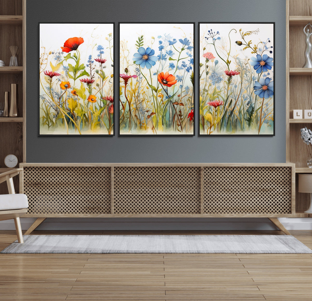 Colorful Wildflower Canvas Wall Art - Vibrant Floral