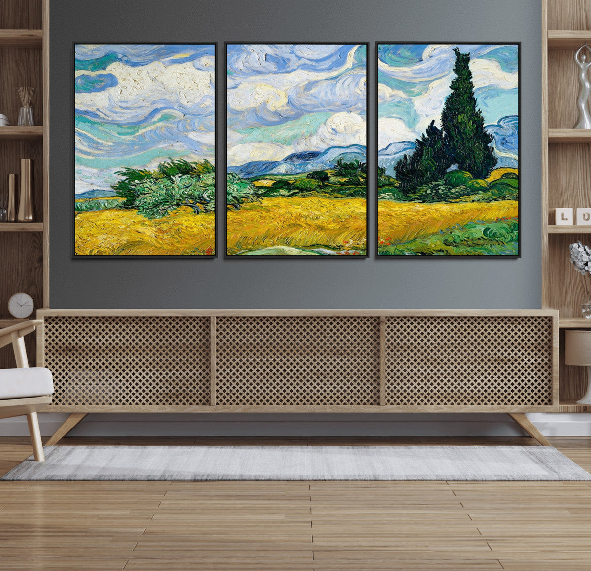Wheatfield With Cypresses By Van Gogh Painting Wall Art