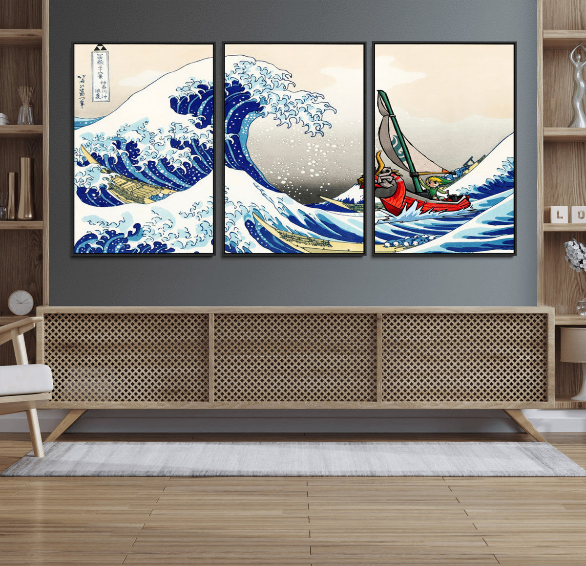 Katsushika Hokusai Kanagawa Giant Wave Wall Art Canvas Print