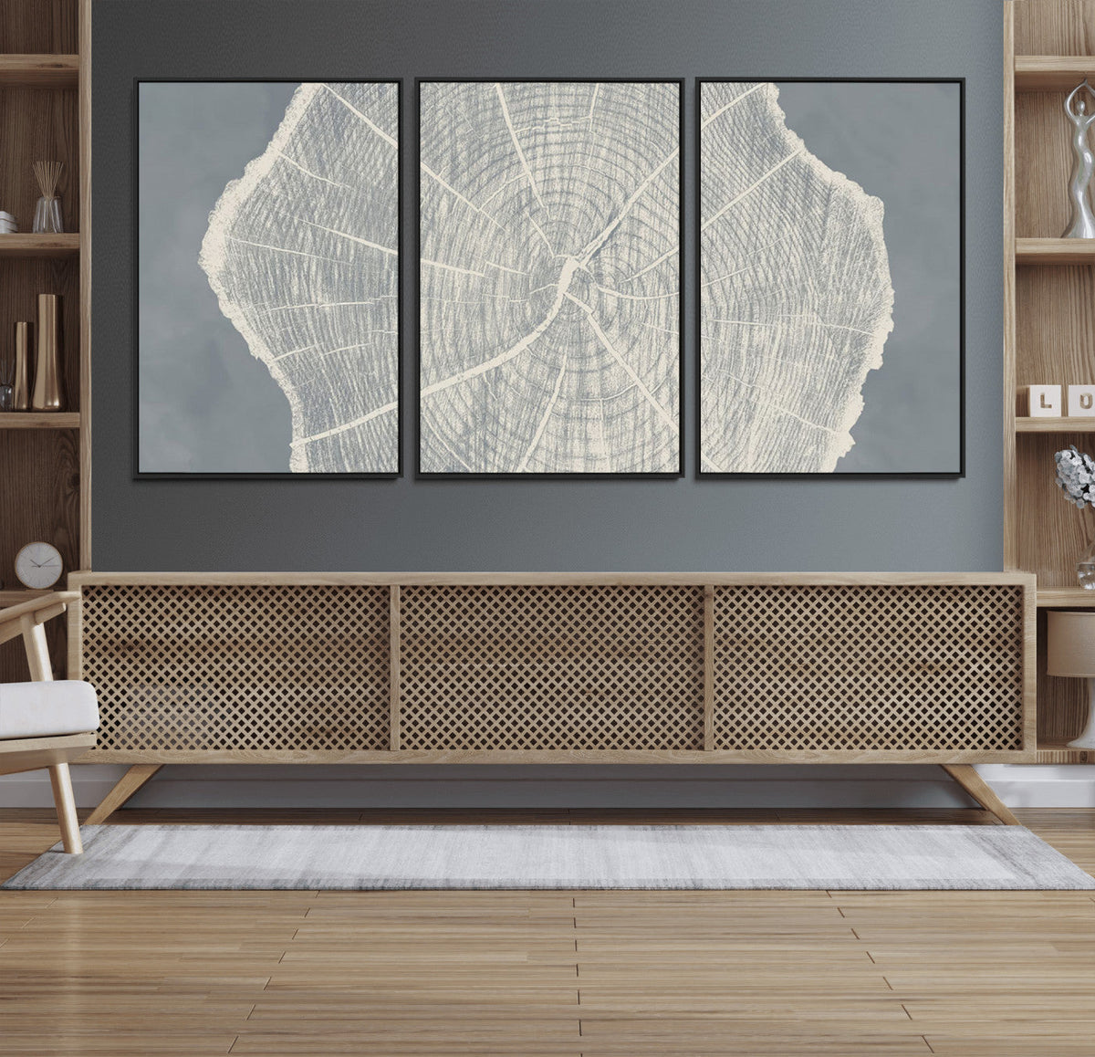 Abstract Tree Ring Wall Art Canvas Print – Nature-Inspired,
