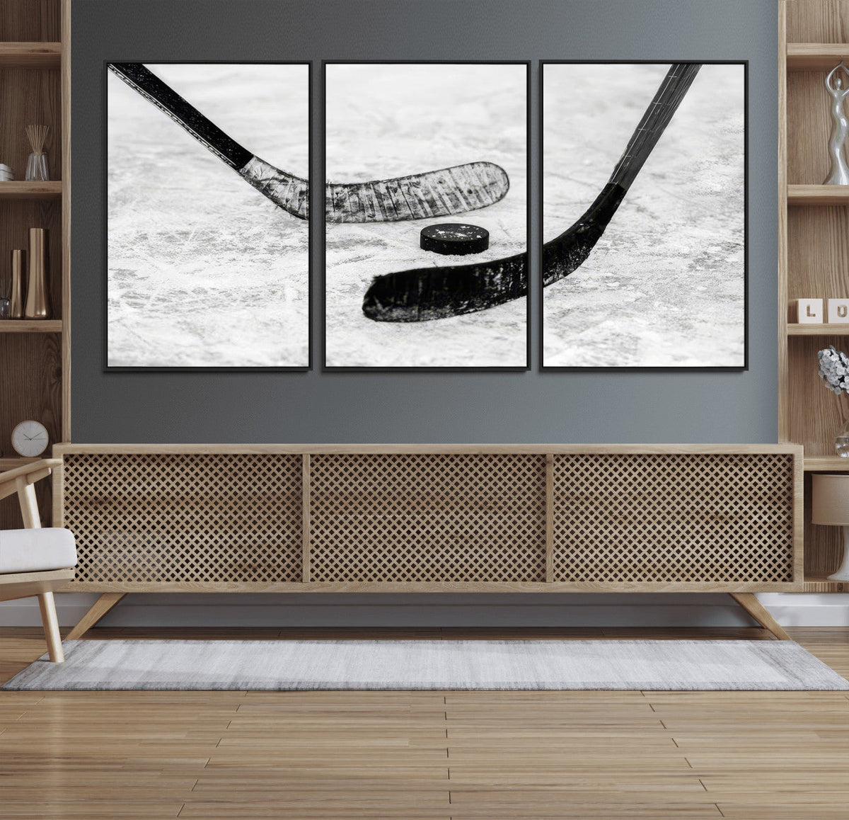 Winter Ice Hockey Sport Canvas Wall Art Print - Hockey Wall