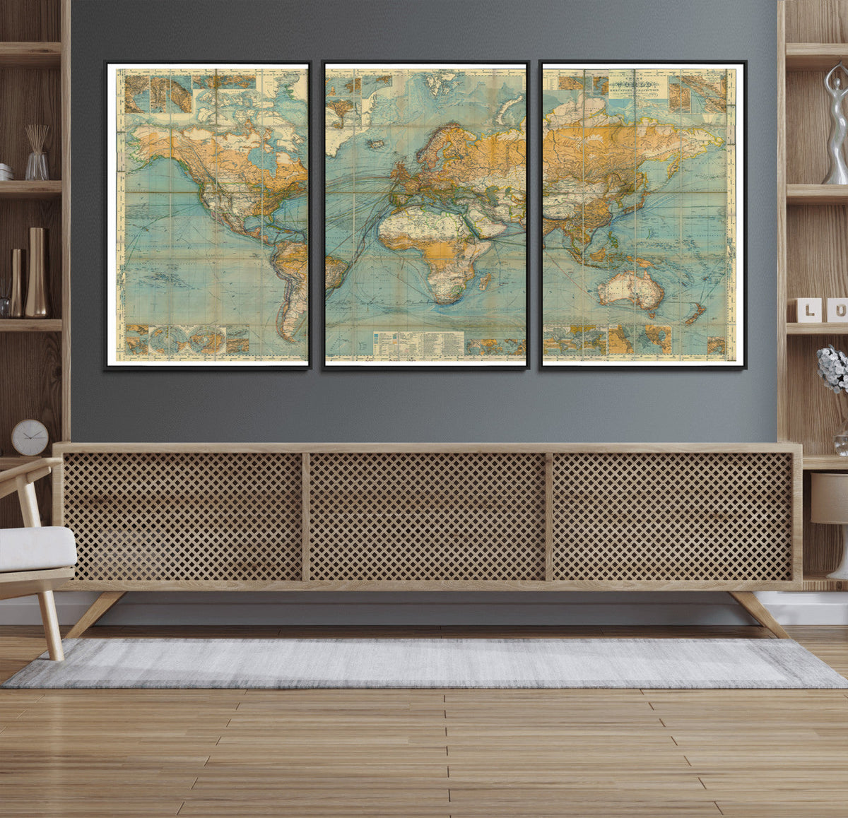 Push Pin World Map Canvas Print – Travel Tracker Wall Art