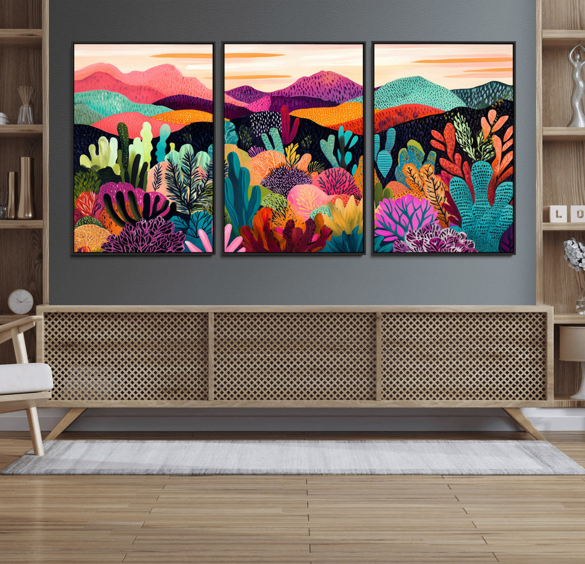 Abstract Kusama Print - Landscape Canvas Wall Art Print -