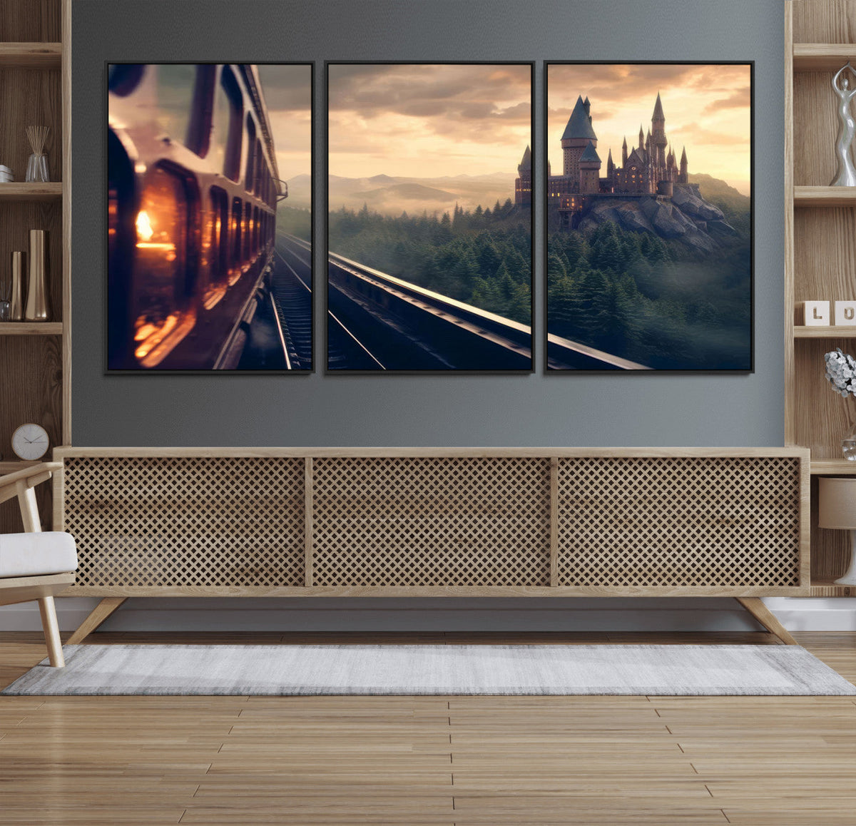 Harry Castle Wall Art Canvas Print, Wizard School Wall Art
